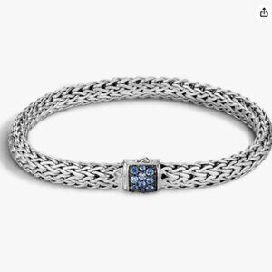 John Hardy Women's Classic Chain  6.5mm Icon Bracelet Sapphire Blue Gemstones